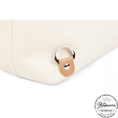 Женская кожаная сумка-рюкзак "Валентино" (белая)